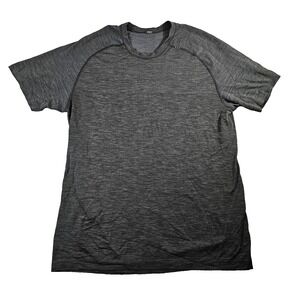 Lululemon Athletica Men's‎ Sz L Dark Gray Spacedye Short Sleeve Vent Tech Shirt